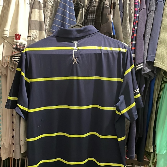 RLX polo navy with neon green stripes - Picture 4 of 4